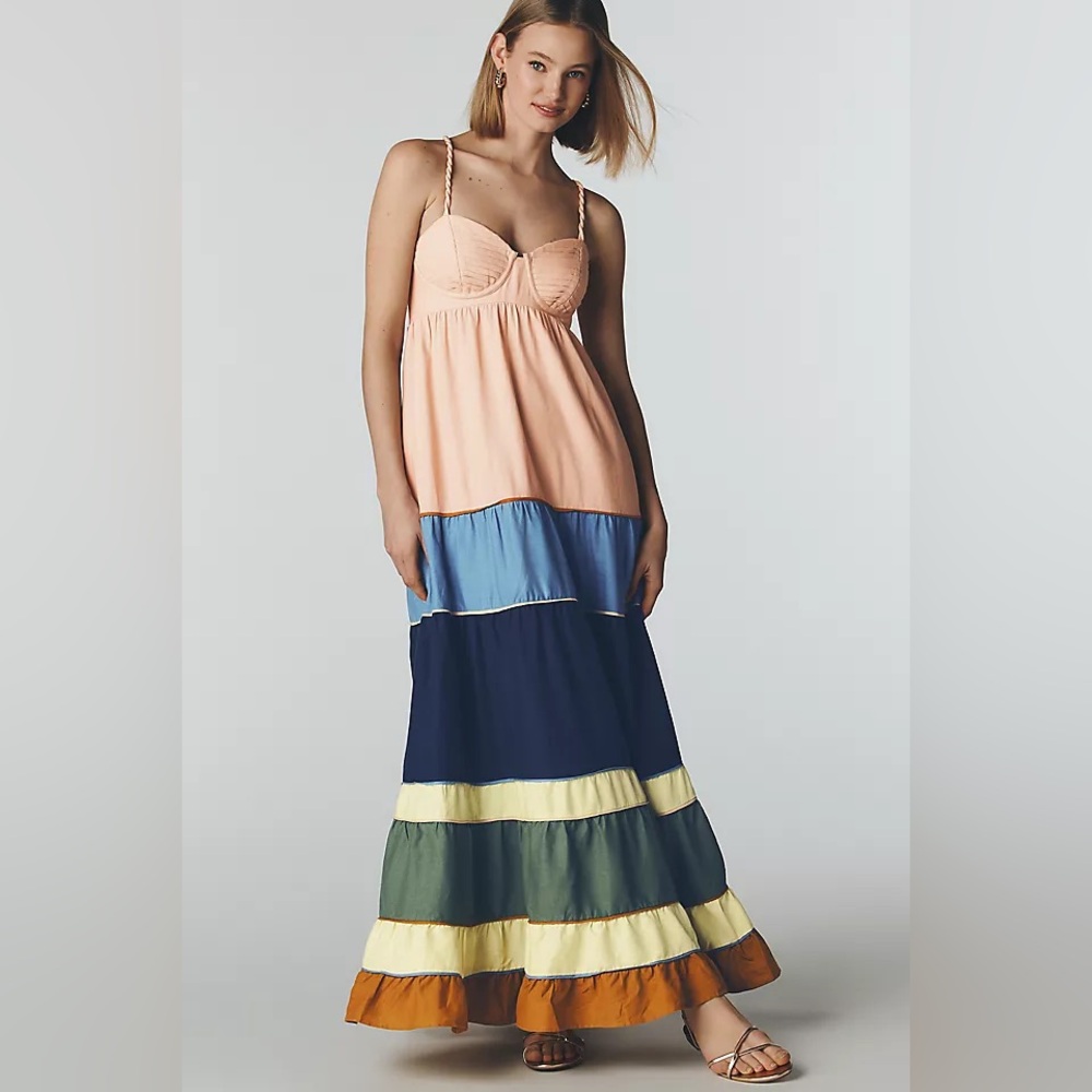FARM Rio Multicolor Pleats Maxi Dress - Picture 2 of 3